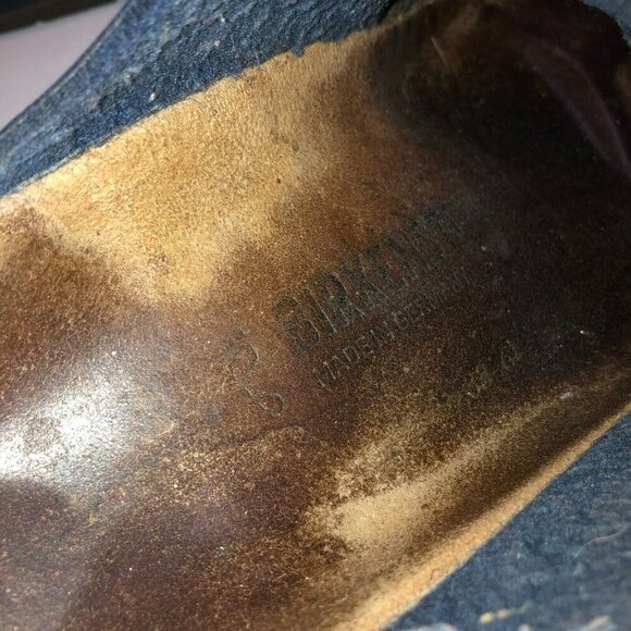 Birkenstock EU 40 Womens 9 Mens 7 Blue Double Straps Arizona Sandals Well Worn - Picture 7 of 11